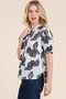 Lime 'N' Chili Embroidered Split Neck Puff Sleeve Blouse