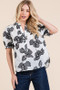 Lime 'N' Chili Embroidered Split Neck Puff Sleeve Blouse