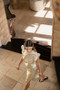 Annie Wear Mix Media Metallic Knit Ruffle Sleeve Top