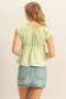 HYFVE Gingham Scoop Neck Cap Sleeve Blouse