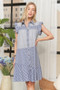 ADORA Button Down Textured Babydoll Dress