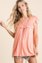 BiBi Jersey Knit Gathered Top with Ruffles