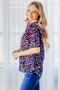 And The Why Leopard Foil Printed Half Sleeve Summer Sweater