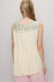 POL Lace Detail Frill Floral V-Neck Sleeveless Top
