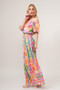 And The Why Puff Sleeve Elastic Edges Geo Printed Crop Top