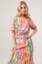 And The Why Asymmetric Geo Printed Tiered Maxi Skirt