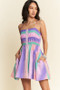 Davi & Dani Multi Color Ombre Printed Bodice Button Up Dress