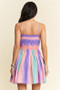 Davi & Dani Multi Color Ombre Printed Bodice Button Up Dress