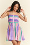 Davi & Dani Multi Color Ombre Printed Bodice Button Up Dress