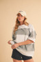 Aemi+Co Color Block Round Neck Short Sleeve T-Shirt