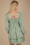 VERY J Printed Smocked Chest Boho Mini Dress