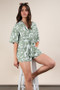 VERY J Oversized Printed Button Down Resort Romper