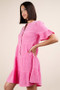 VERY J Plus Size Mineral Washed Woven Mini Dress