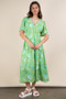 VERY J Printed V-Neck Resort Midi Dress