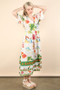 VERY J Button Down Printed Midi Dress