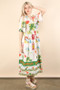 VERY J Button Down Printed Midi Dress