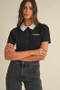 MABLE Button Down Contrast Collared Knit Cardigan