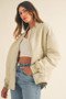 MABLE Back Ruched Utiltiy Bomber Jacket