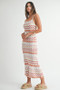 MABLE Lightweight Pointelle Chevron Knit Maxi Dress