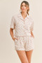 MABLE Polka Dot Collar Crop Top and Short Lounge Set