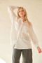 Davi & Dani Crinkled Jacquard Button Down Shirt