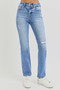 RISEN Full Size Distressed High-Rise Ankle Straight Jeans