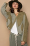 POL Quilted Knit Viding Detail Knit Patch Jacket