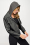 Coalition LA Snap Down Cropped Hooded Jacket