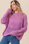 BiBi Openwork Long Sleeve Knit Top