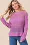 BiBi Openwork Long Sleeve Knit Top