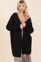 Mittoshop Open Front Long Sleeve Longline Cardigan