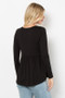 Be Stage Full Size Texture Babydoll Round Neck Long Sleeve Knit Top