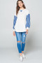 Super Lady Full Size French Terry Striped Long Sleeve Top