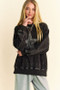 Davi & Dani Stud Star Patch Acid Washed Sweatshirt