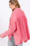 SAGE + FIG Frayed Hem Side Slit Button Down Shirt