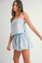 MABLE Embroidered Crop Cami and Balloon Mini Skirt Set
