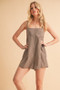 Aemi+Co Plaid Square Neck Romper