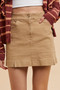 Annie Wear Comfort Stretch Cotton Slit Detailed Mini Skirt
