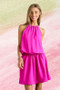 ADORA Halter Neck Smocking Waist Dress