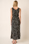 Mittoshop Side Slit Flower Print V-Neck Sleeveless Dress