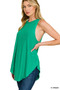 Zenana Curved Hem Slub Tunic Tank