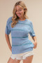 BiBi Patch Pocket Striped Lightweight Sweater Top