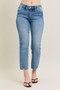 Judy Blue Mr Vintage Wash Destroy Hem Kick Flare Jeans