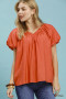 Umgee Gathered V-Neck Top