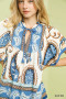 Umgee Mix Paisley Border Print Tassel Top