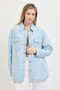 RISEN Oversized Stripe Denim Shaket