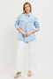 RISEN Oversized Stripe Denim Shaket