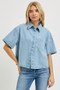 RISEN Oversized Half Sleeve Cropped Shirts