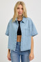 RISEN Oversized Half Sleeve Cropped Shirts