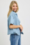RISEN Oversized Half Sleeve Cropped Shirts